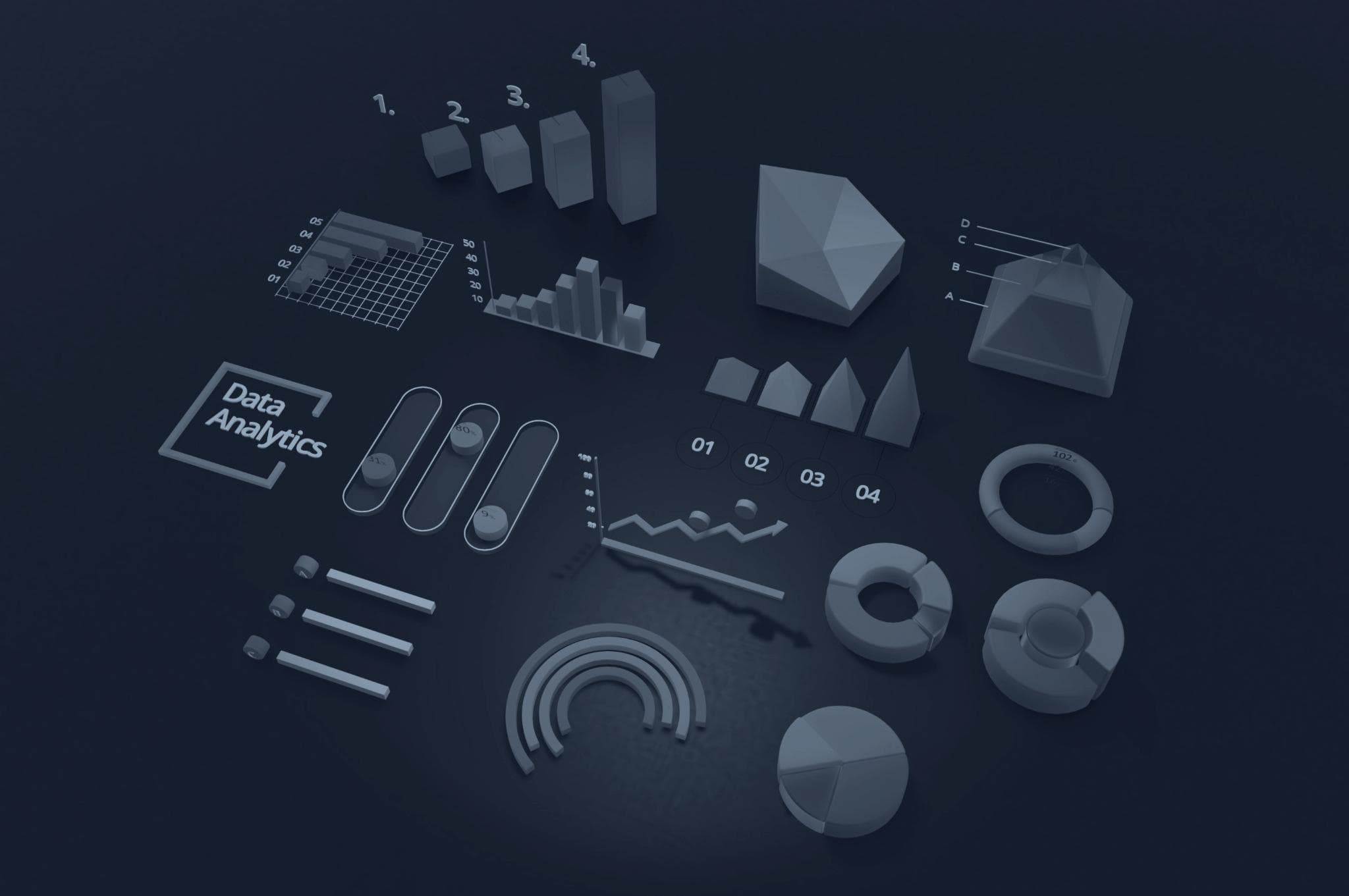 Dashboard analitica high-tech scura